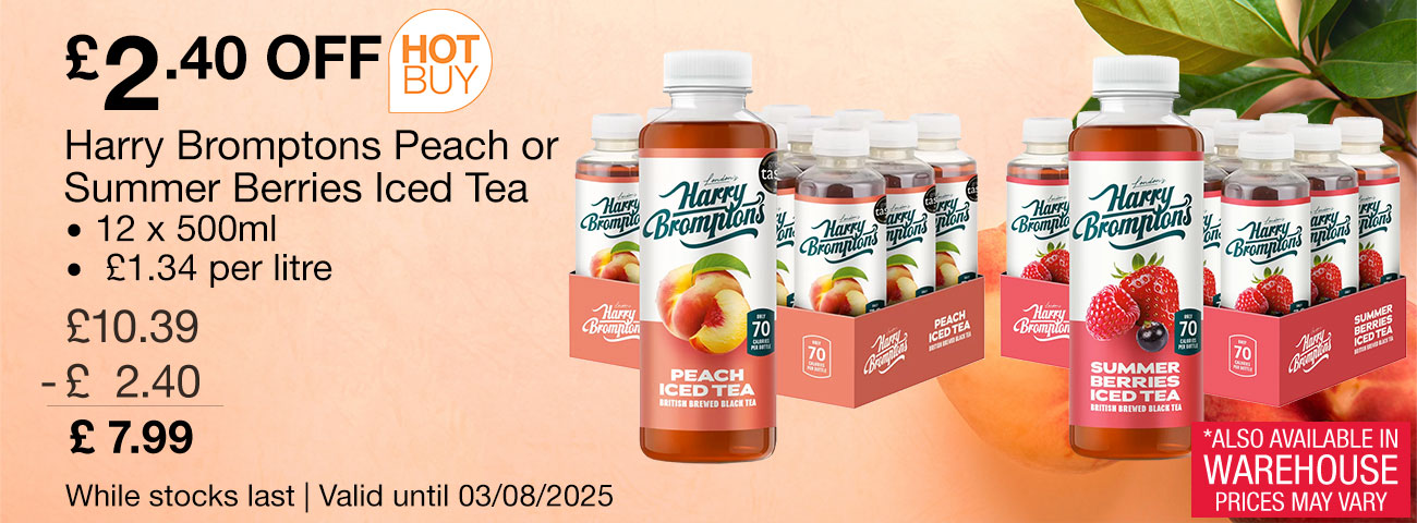 harry bromptons peach or summer berries iced tea