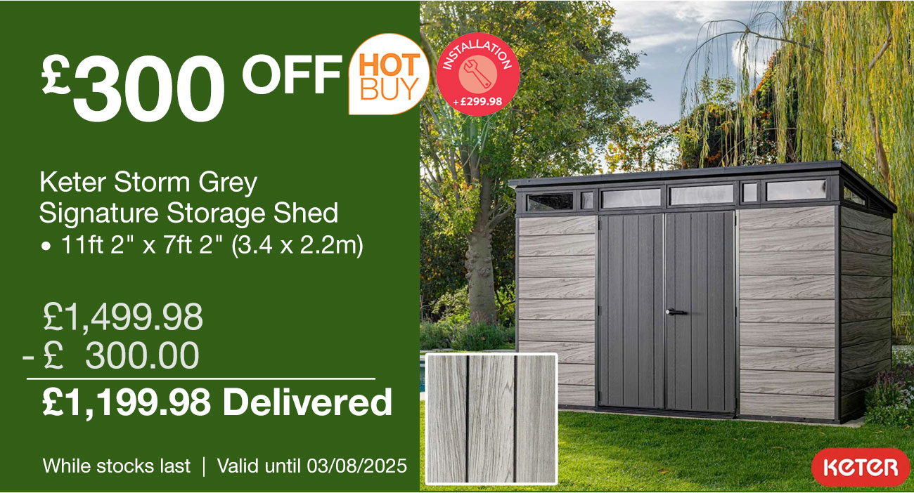 keter storm grey signature storage shed