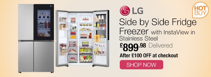 LG GSVV80PYLL Side by Side Fridge Freezer with InstaView in Stainless Steel