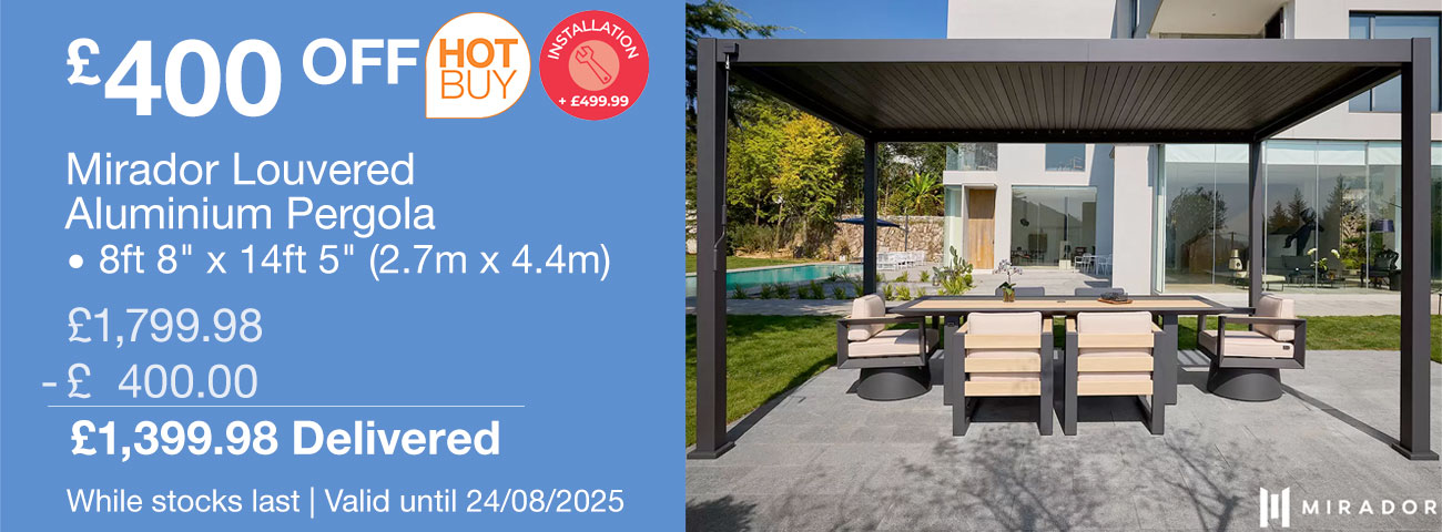 mirador louvered aluminium pergola
