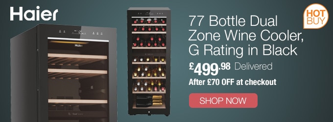 Haier 77 Bottle Dual Zone Wine Cooler