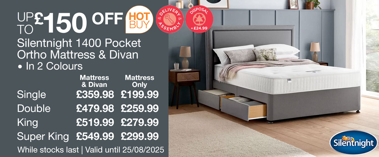 silentnight 1400 pocket ortho mattress & divan
