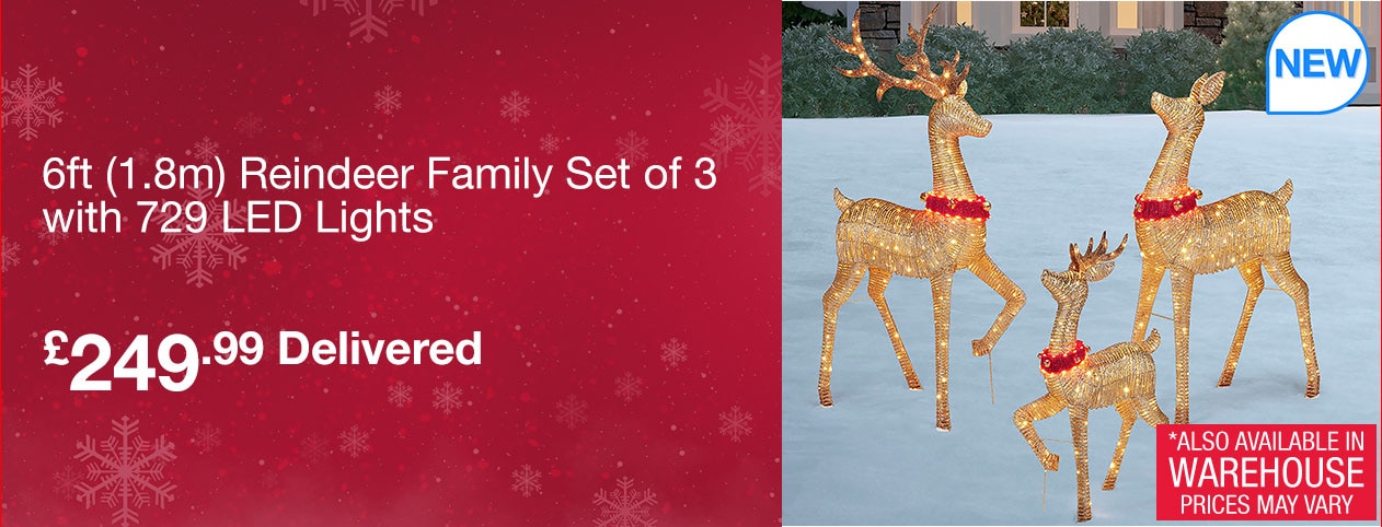 led 6ft set of 3 deers