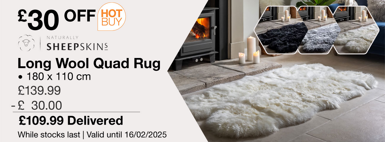 Naturally Sheepskins Long Wool Quad Rug