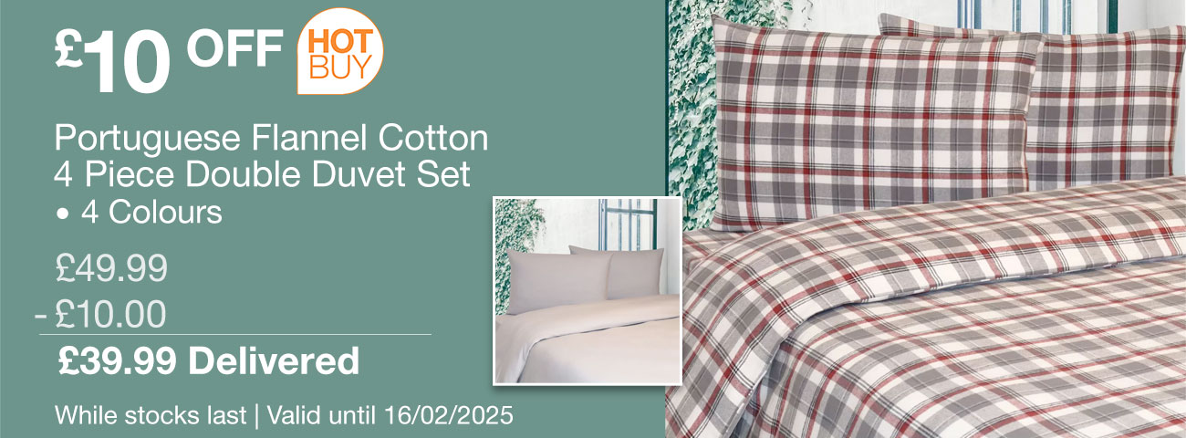 portuguese flannel cotton 4 piece double duvet set