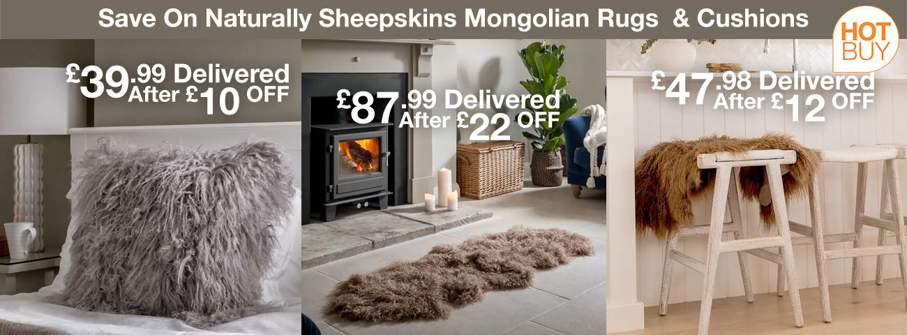 save on naturally sheepskins mongolian rugs & cushions