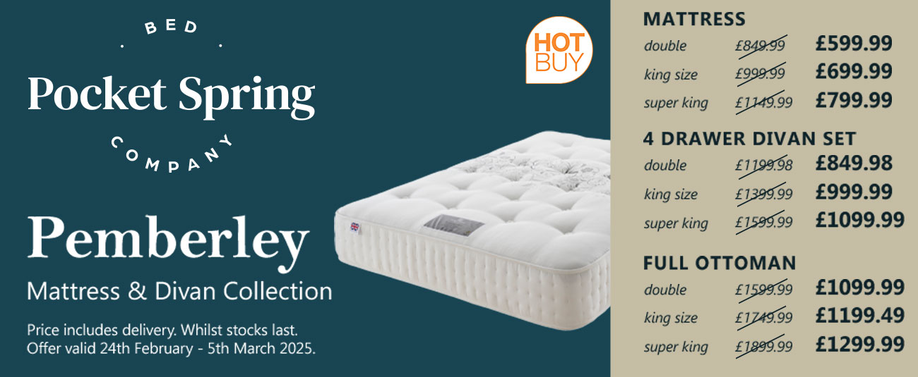pocket spring bed company pemberley mattress & divan collection