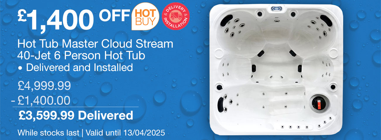 hot tub master cloud stream 40-jet 6 person hot tub
