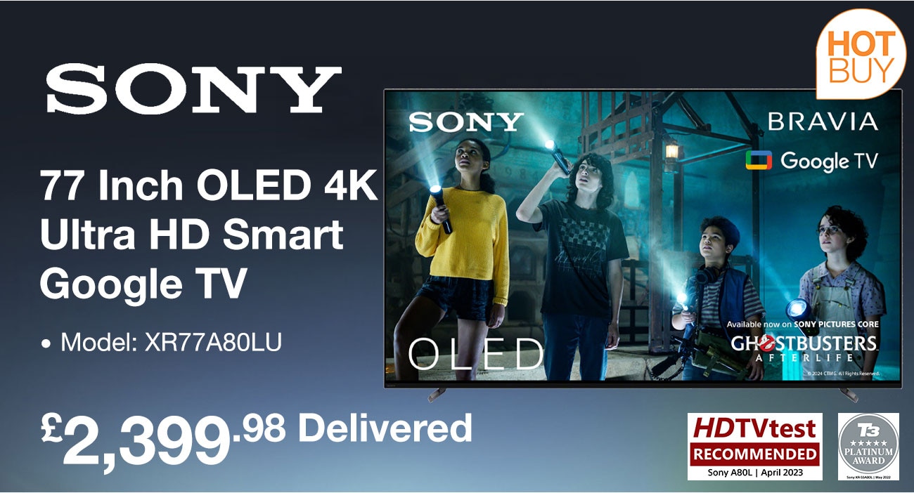 Sony XR77A80LU 77 Inch OLED 4K Ultra HD Smart Google TV