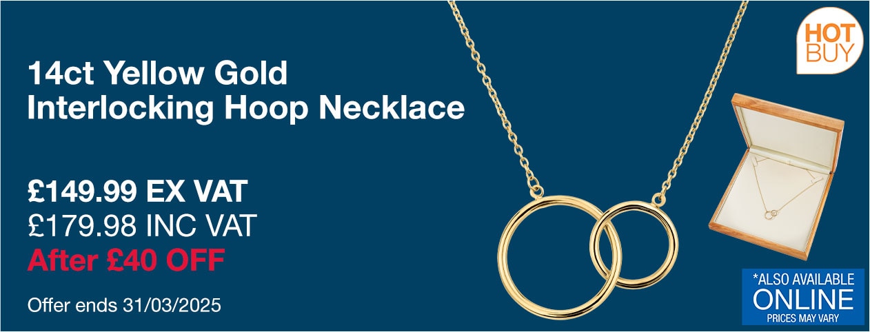 14ct Yellow Gold Interlocking Hoop Necklace