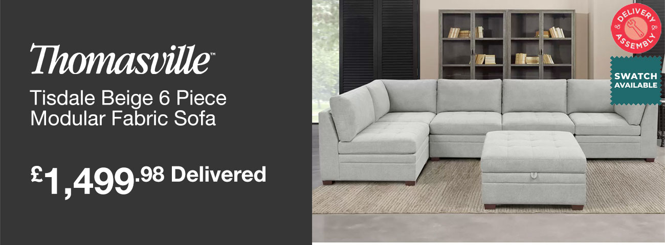 thomasville tisdale beige 6 piece modular fabric sofa