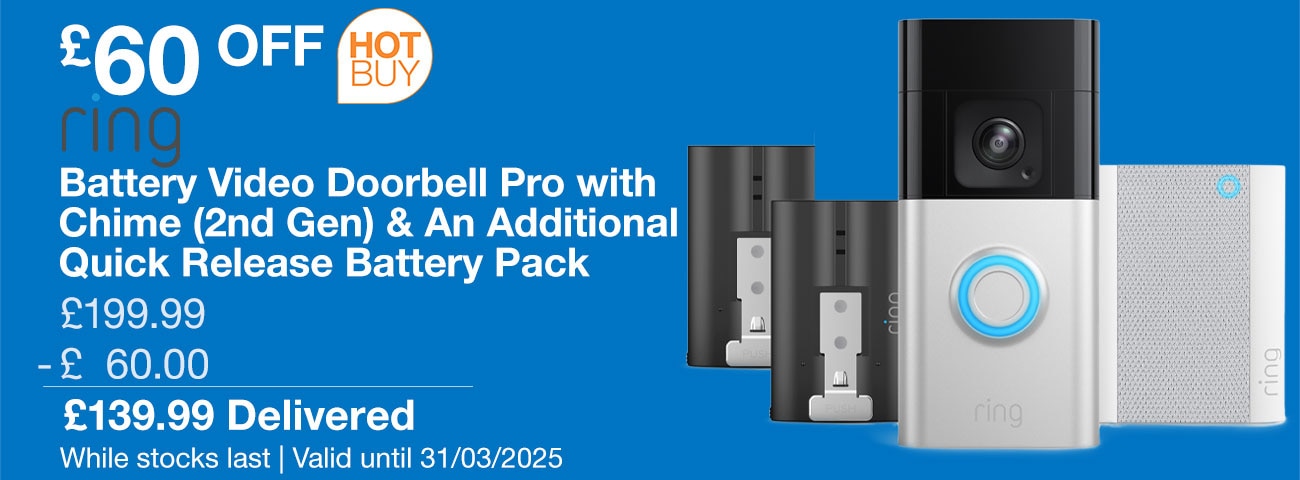 Ring Battery Video Doorbell Pro with Chime (2nd Gen) & An Additional Quick Release Battery Pack