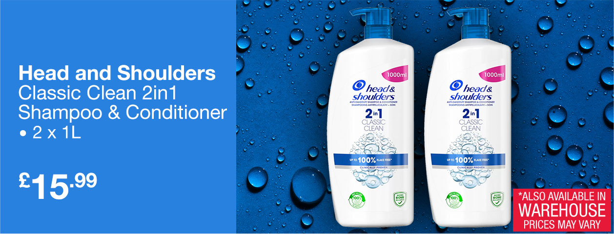 head and shoulders classic clean 2 in 1 shampoo & conditioner