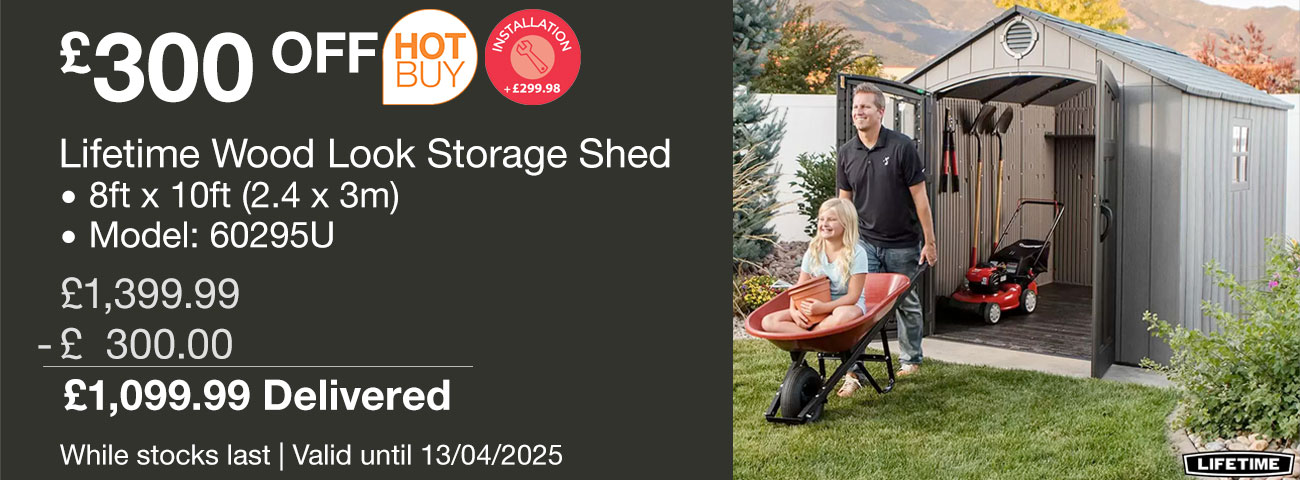 lifetime wood look storage shed