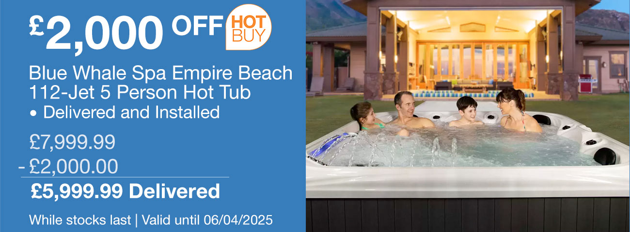 blue whale spa empire beach hot tub
