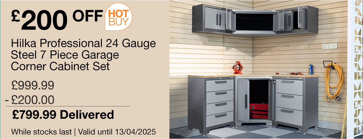 hilka professional 24 gauge garage corner cabinet set