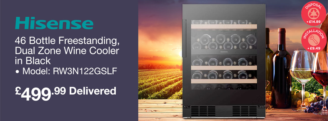 hisense freestanding dual zone wine cooler