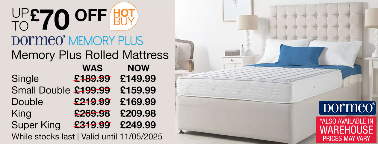 dormeo memory plus rolled mattress