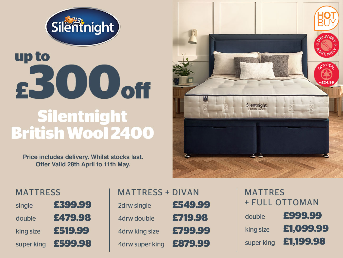 silentnight british wool 2400
