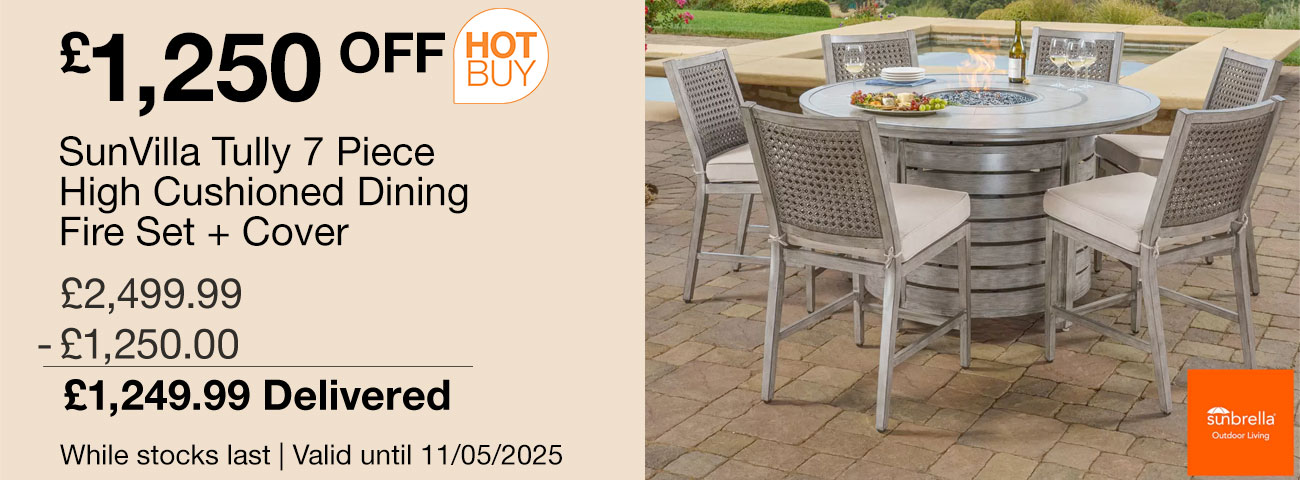 sunvilla tully 7 piece dining fire set