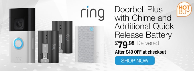 Ring Doorbell Plus with Chime and Additional Quick Release Battery