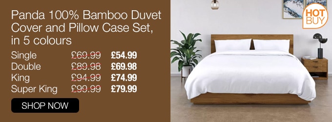 Panda Bamboo Duvet Cover and Pillow Case Set in 5 colours