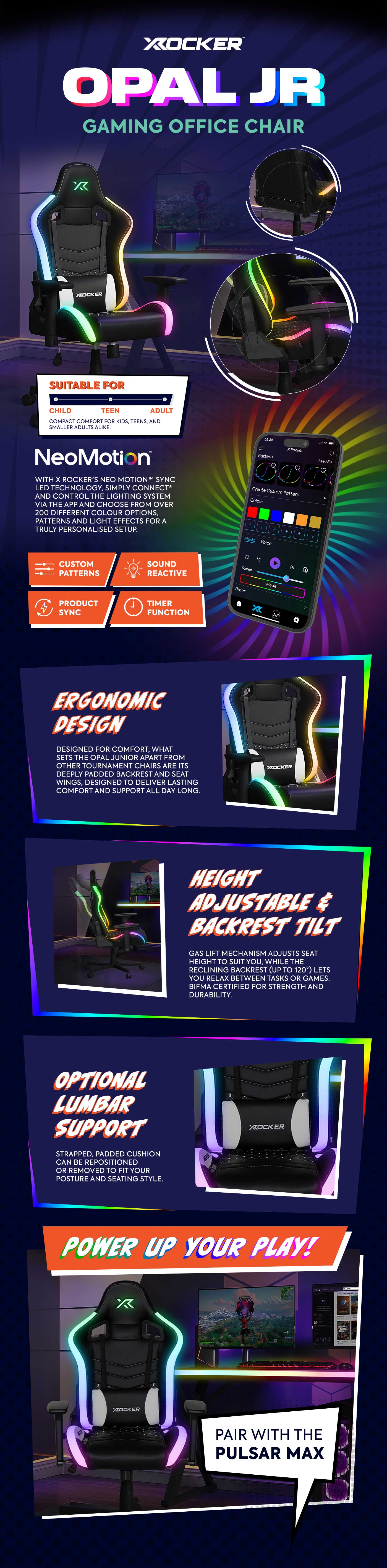 XRocker Opal JR Gaming Office Chair