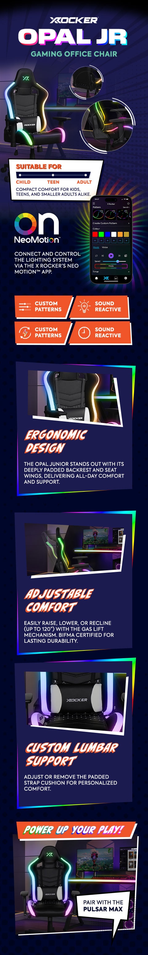 XRocker Opal JR Gaming Office Chair