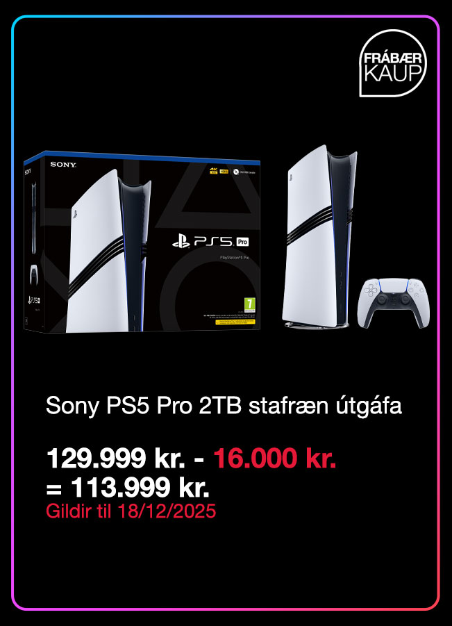 Sony PS5 Pro 2TB stafr&aelig;n &uacute;tg&aacute;fa