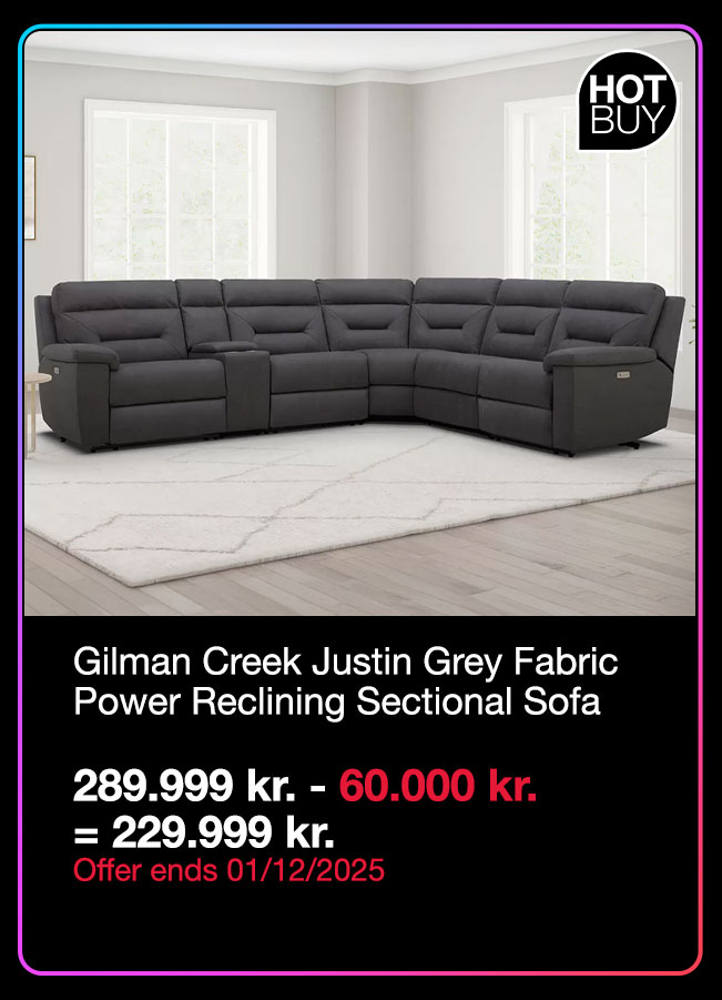 Gilman Creek Justin Grey Fabric Power Reclining Sectional Sofa