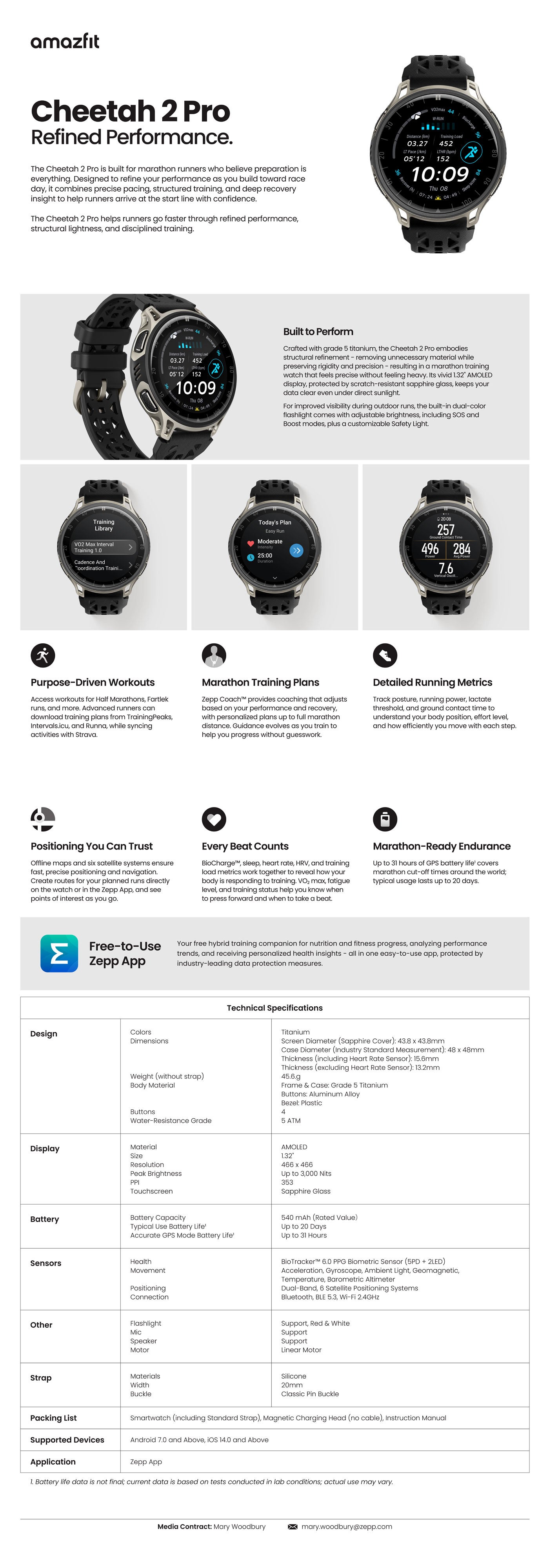 Amazfit Cheetah 2 Pro Smart Watch