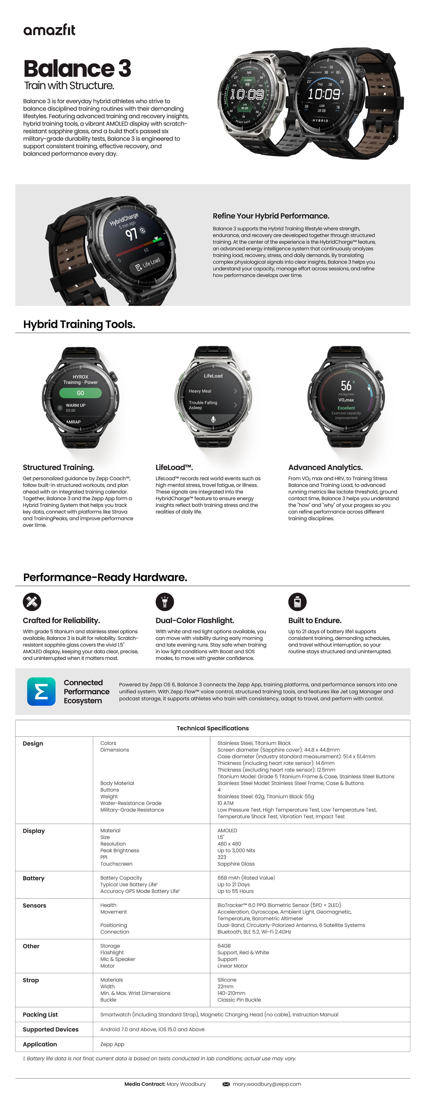 Balance 3 Titanium Smart Watch