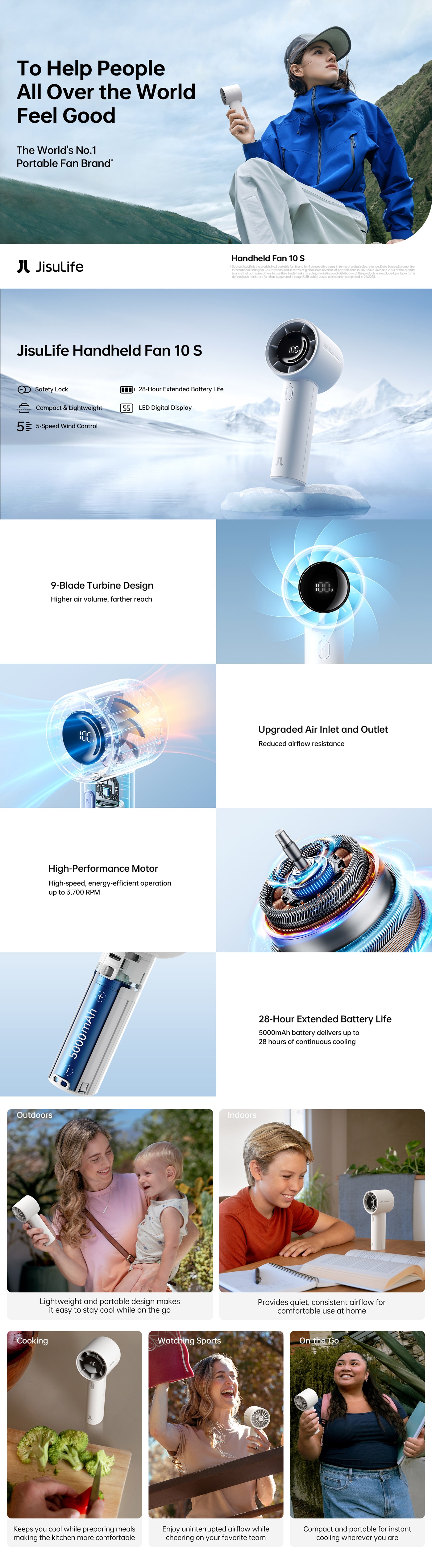 JisuLife Handheld Fan 10 S