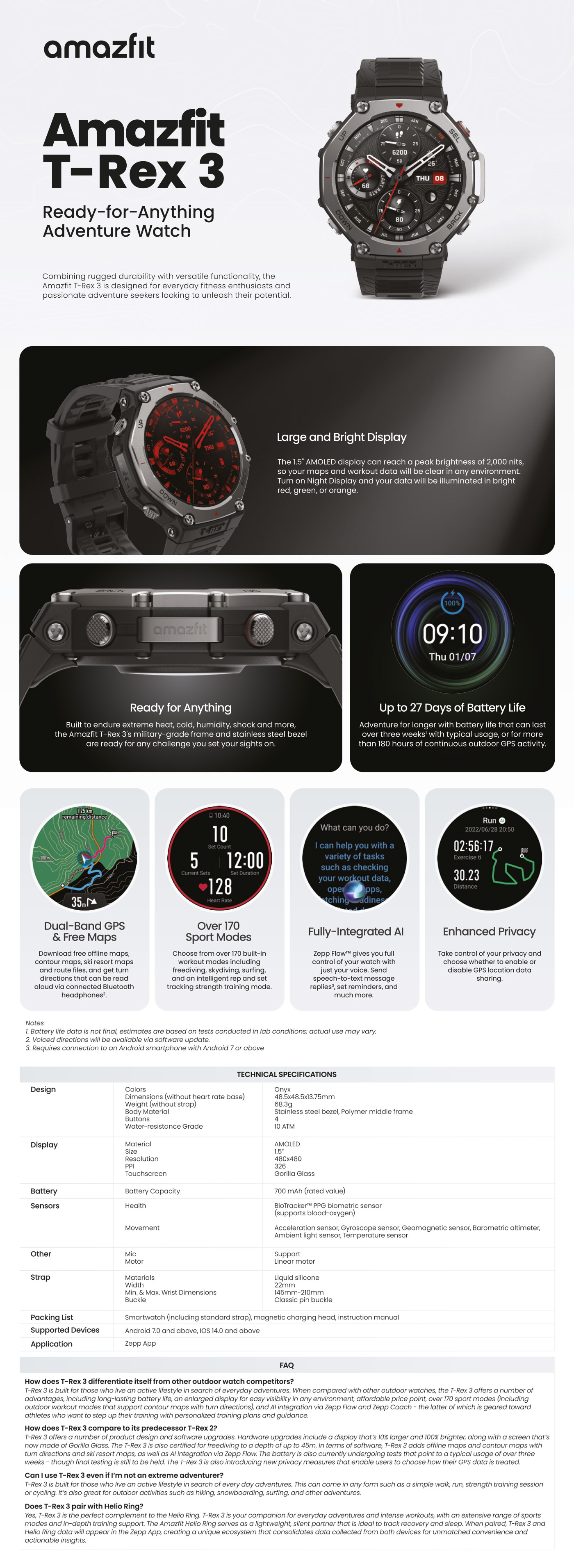 Amazfit T-REX 3 Smart Watch