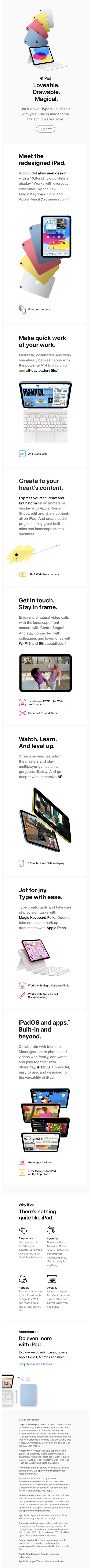 Apple iPad 10th  Gen. Learn More