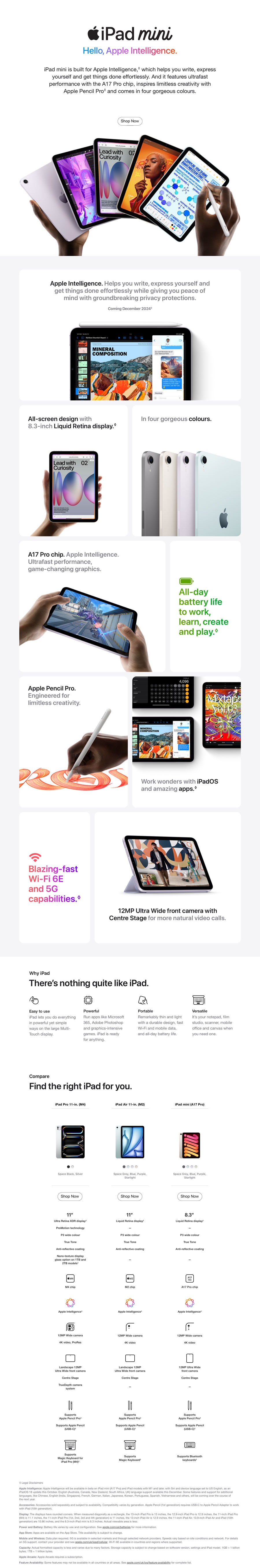 Apple iPad Mini. Learn More