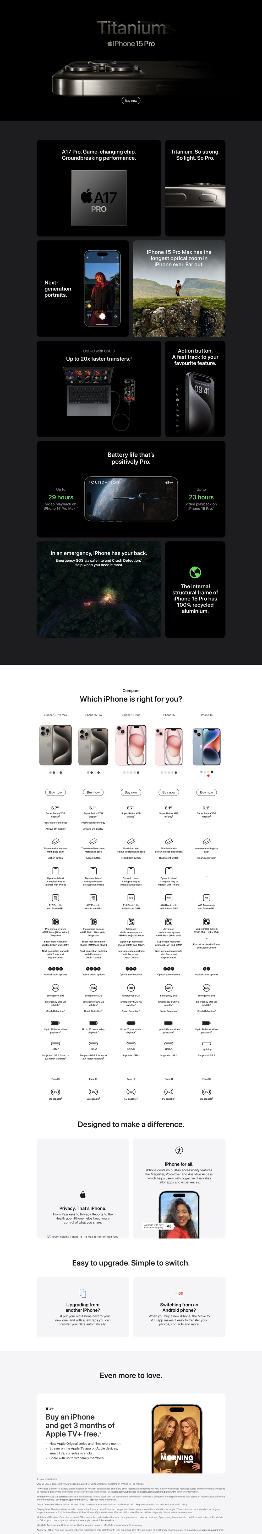 Apple iPhone 15 Pro. Learn More