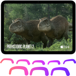 iPad playing Apple TV+ streaming show Prehistoric Planet
