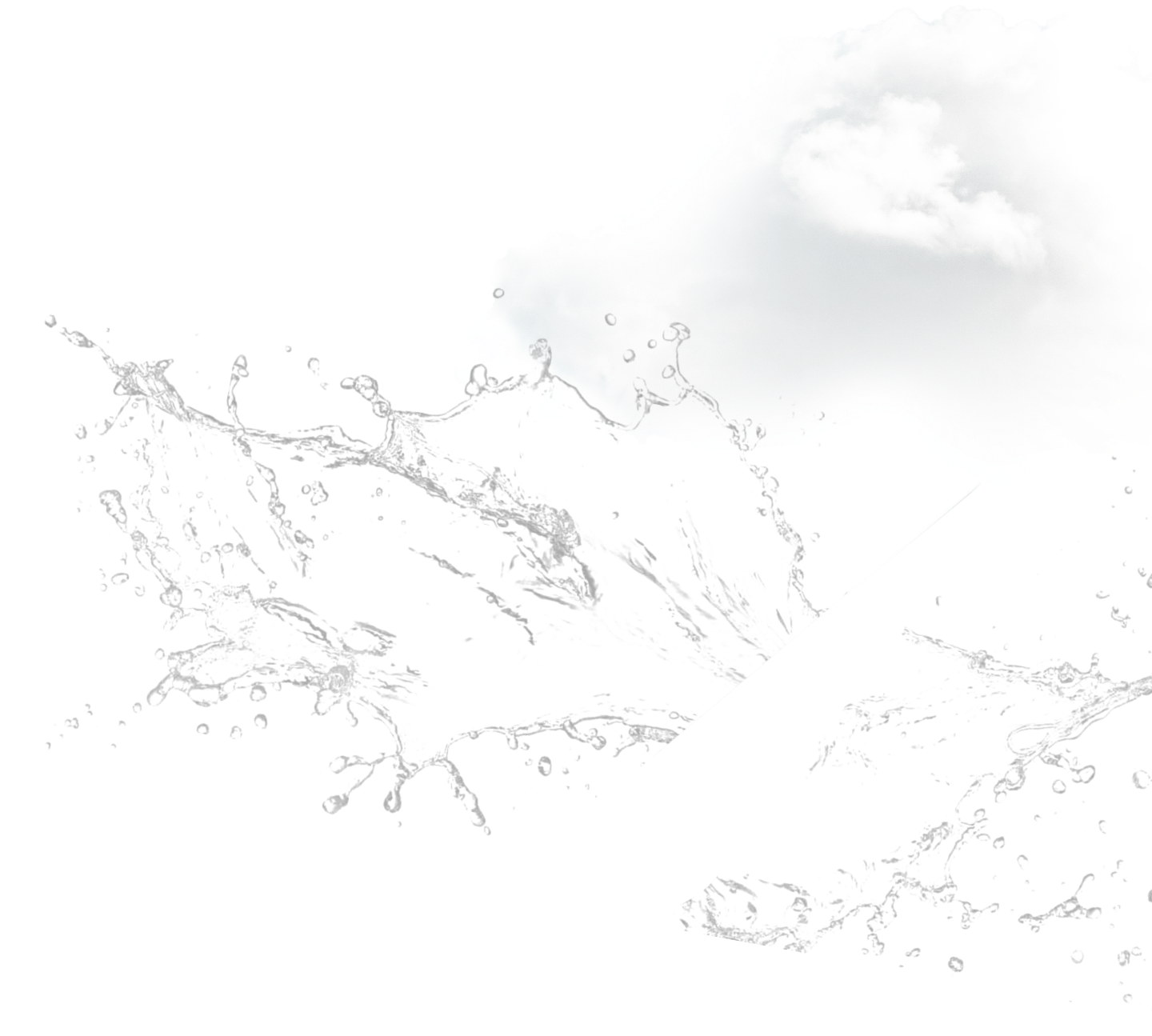 background elements of clouds and water splashes