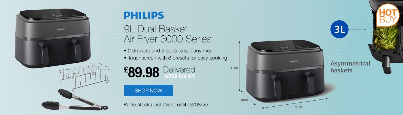 Philips 9L Dual Basket Air Fryer 3000 Series