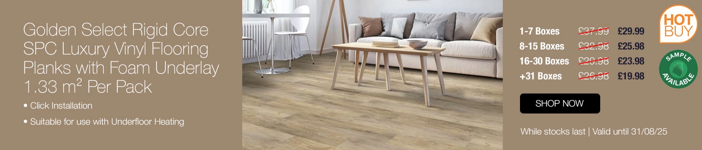Golden Select Rigid Core SPC Luxury Vinyl Flooring Planks with Foam Underlay