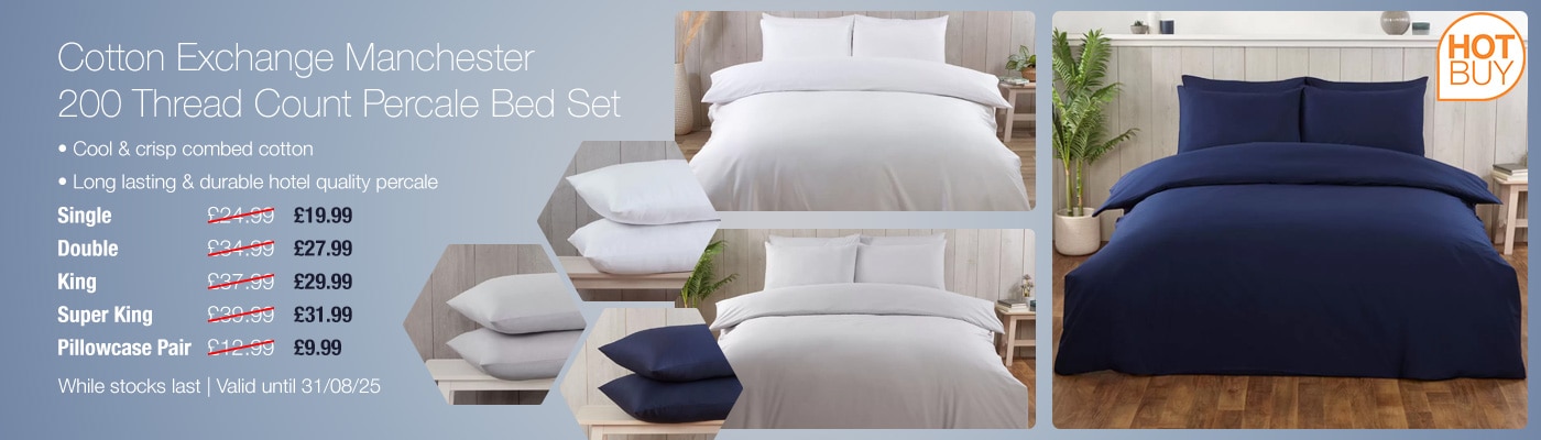 Cotton Exchange Manchester 200 Thread Count Percale Bed Set
