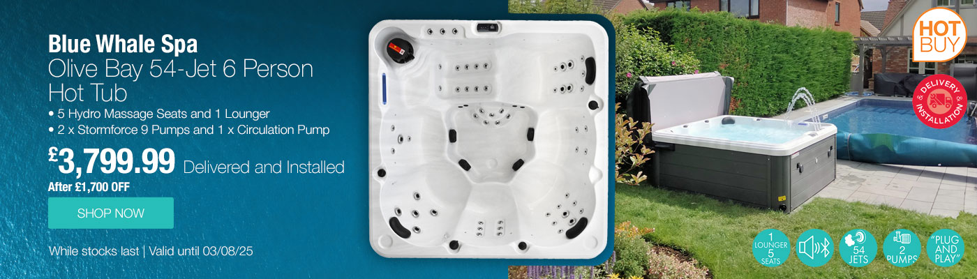Blue Whale Spa Olive Bay 54-Jet 6 Person Hot Tub