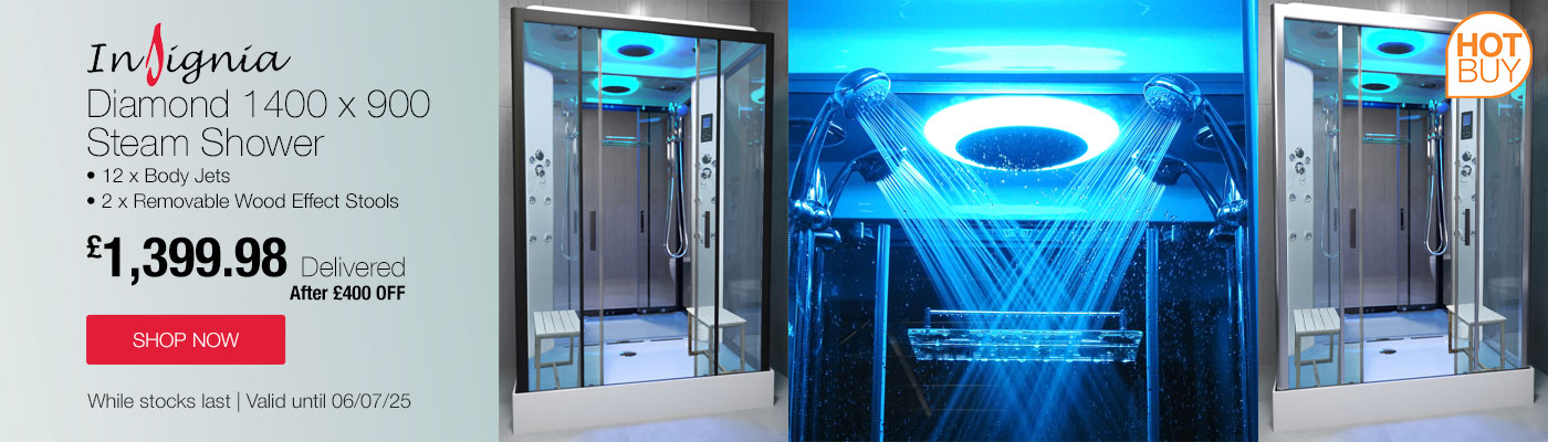 Insignia Diamond 1400 x 900 Steam Shower