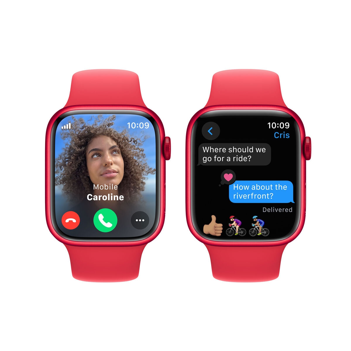 Apple Watch Series 9 Cellular, 45mm Product(Red) Aluminium Case with Product(Red) Sport Band M/L, MRYG3QA/A