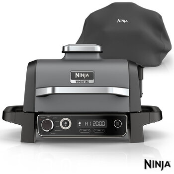Ninja OG703UK Woodfire Electric BBQ Grill & Smoker in Grey