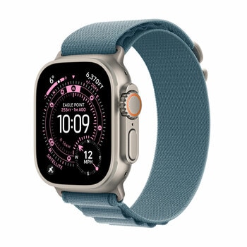 Apple Watch Ultra 3 GPS + Cellular, 49mm Titanium Case with Light Blue Alpine Loop