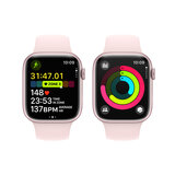 Apple Watch Series 9 Cellular, 45mm Pink Aluminium Case with Light Pink Sport Band M/L, MRML3QA/A