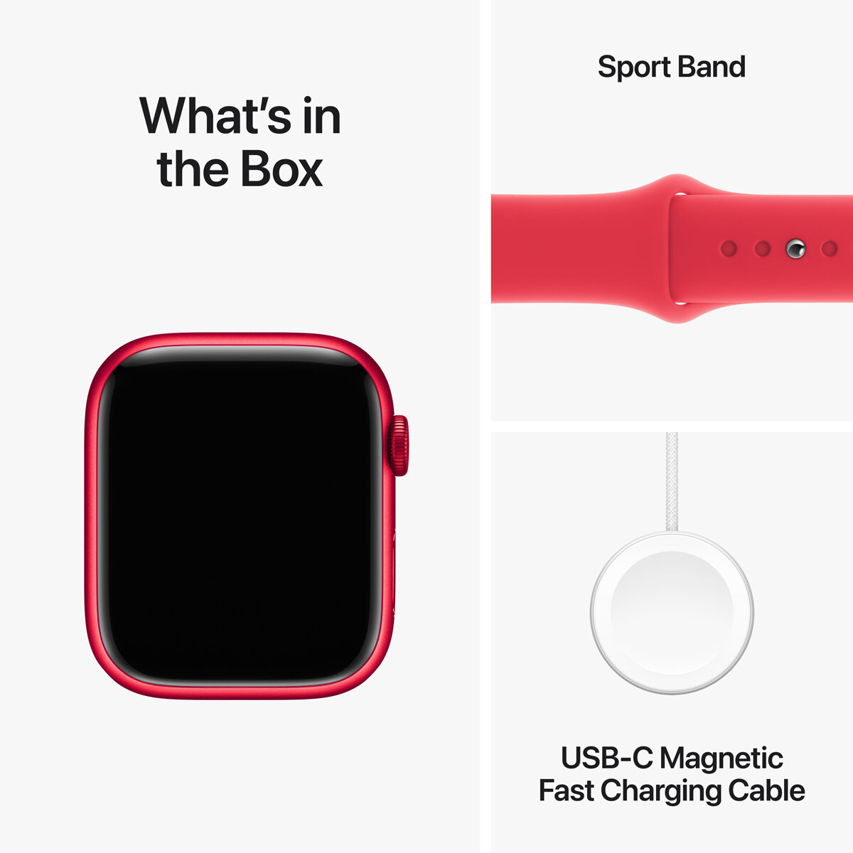 Apple Watch Series 9 Cellular, 45mm Product(Red) Aluminium Case with Product(Red) Sport Band M/L, MRYG3QA/A