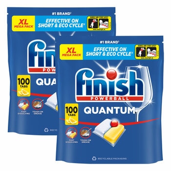 Finish Powerball Quantum Dishwasher Tablets, 2 x 100 Pack